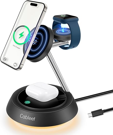 Cargador Inalámbrico Rápido 3 En 1 iPhon, pago contra entrega y envio gratis.