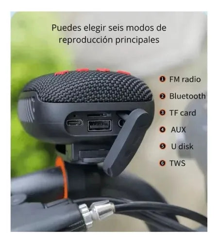 Parlante para bicicletas Bluetooth portátil impermeable, pago contra entrega y envio gratis.