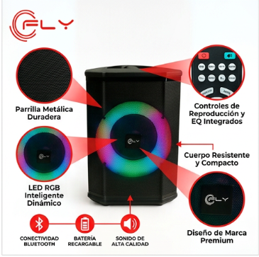 Parlante Potente LED 8” 6 horas s-600